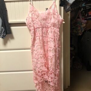 NWOT Pink Lace Overlay Dress